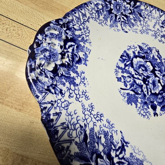 Antique Vintage Royal Bonn Blue Serving Plate Franz Anton Mehlem Bonn Germany - Picture 2 of 8